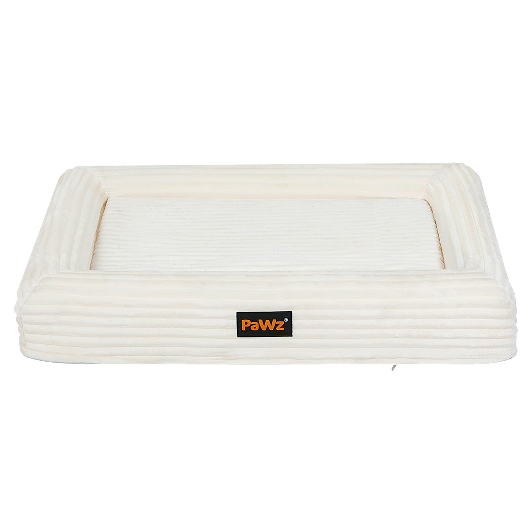 Pawz L Size Orthopedic Dog Bed with Corduroy Removable Cover Waterproof Washable Beige-1954802488922214401