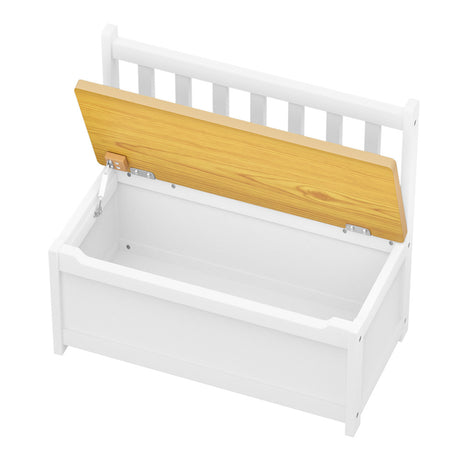 Levede 2-In-1 Kids Toys Storage Bench Box Wooden Chair-1954802485893926913