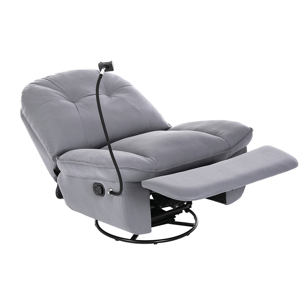 Levede Recliner Chair Lounge 360?Swivel Black-1954802891298574337