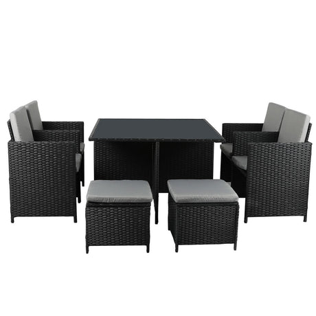 Levede 9PCS Outdoor Table Chair Set-2006733112737927169