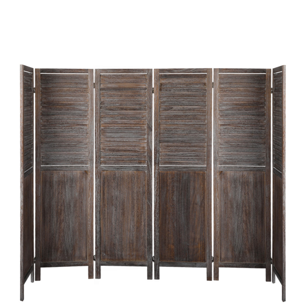 Levede 6 Panel Partition Room Divider Brown-2006732941249613825