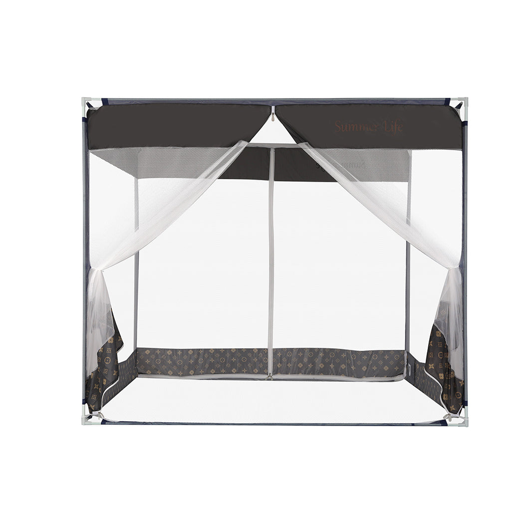 Dreamz Mosquito Bed Nets Foldable Canopy Square Grey-1954802841772232705