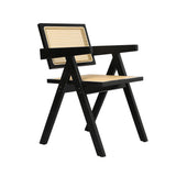 Levede 6x Black Wicker Armchair Dining Chair