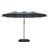Centra 4.5M Double-sided Patio Umbrella Outdoor Umbrella Base Stand Grey-2018816843556458497