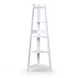 Levede 5 Tier Corner Shelf Wooden Storage White-2018816791236710401