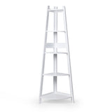 Levede 5 Tier Corner Shelf Wooden Storage White-2018816791236710401