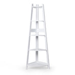 Levede 5 Tier Corner Shelf Wooden Storage White-2018816791236710401