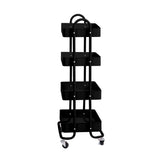 Levede 4 Tiers Kitchen Trolley Cart Black-2018816745485242369