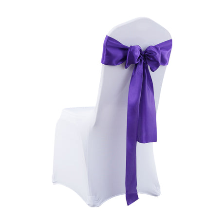 20x Table Runner Satin Chair Sashes Eggplant-2018816626832576513