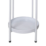 Levede 2 Tiers Plant Stand Metal Flower White Medium-2006732931460108289