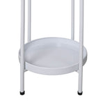 Levede 2 Tiers Plant Stand Metal Flower White Medium-2006732931460108289