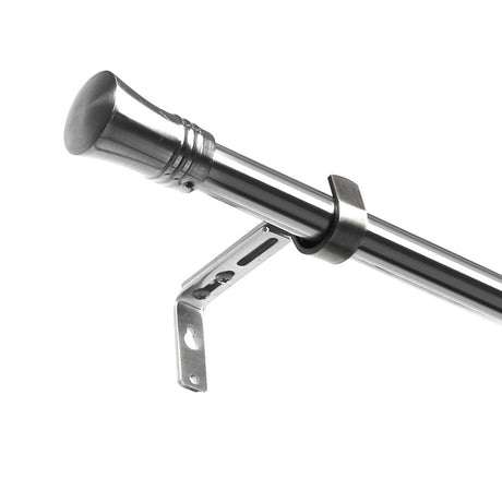 Marlow Satin Nickel Curtain Rod Steel Quiet Rail Pole Pommel Set Adjustable-2018816721514795008