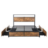 Levede Queen Bed Frame RGB LED 4 Drawers USB