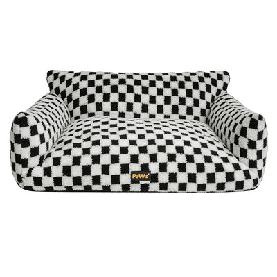 Pawz Pet Bed Plush Checkered Dog Bed Washable Cat Bed