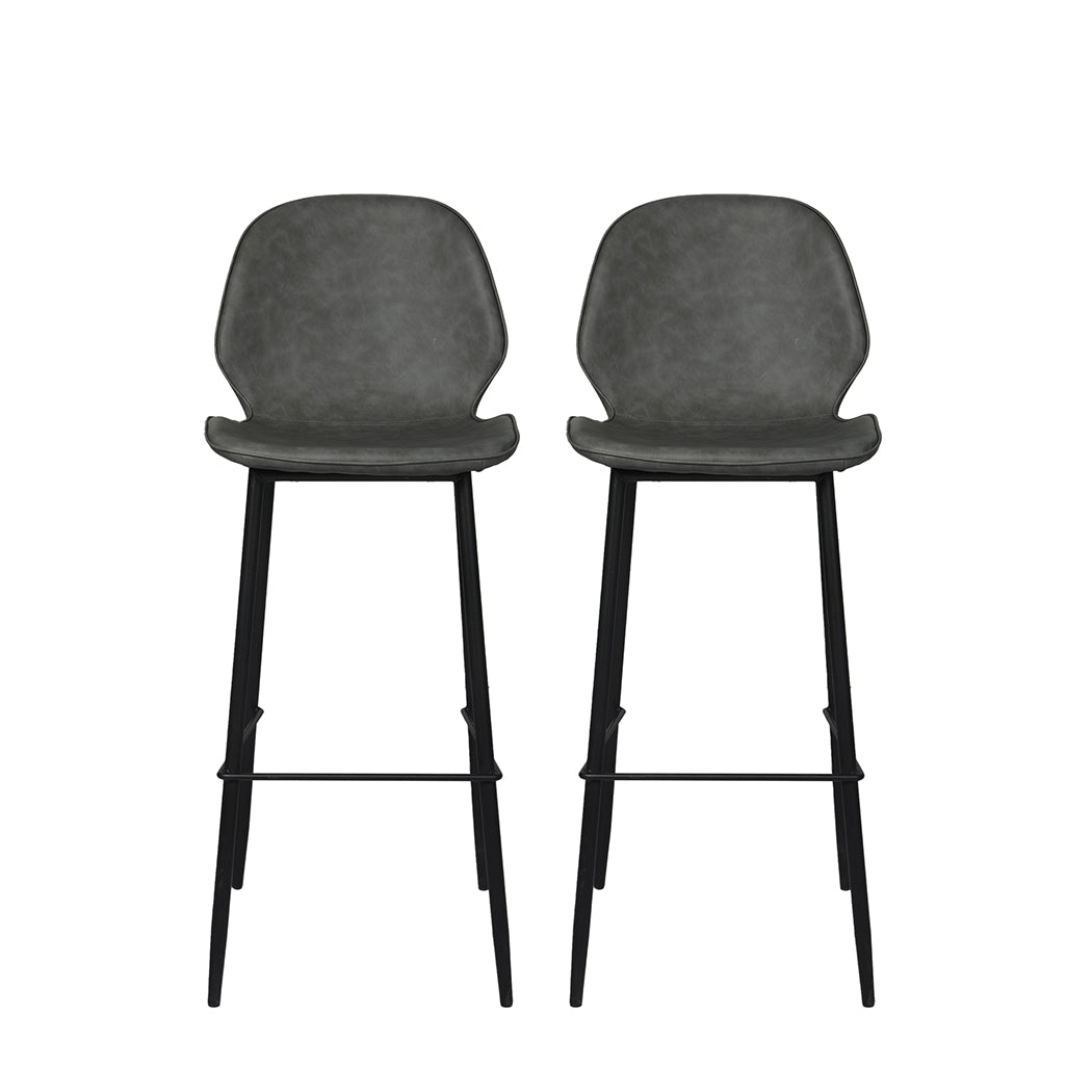 Levede 2x Bar Stool Barstools Counter Grey-2006733275812466689