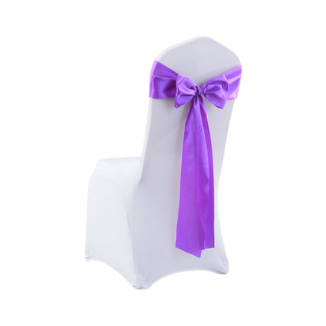 50x Satin Chair Sashes Cloth Cover Wedding Lavender-2018816776787333121