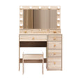 Levede Dressing Table Stool Set Oak-2018816863806558209