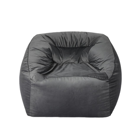 Marlow Bean Bag Chair Cover Soft Velvet Dark grey-1954802910319742977