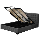 Levede Fabric Bed Frame King Tufted Dark Grey