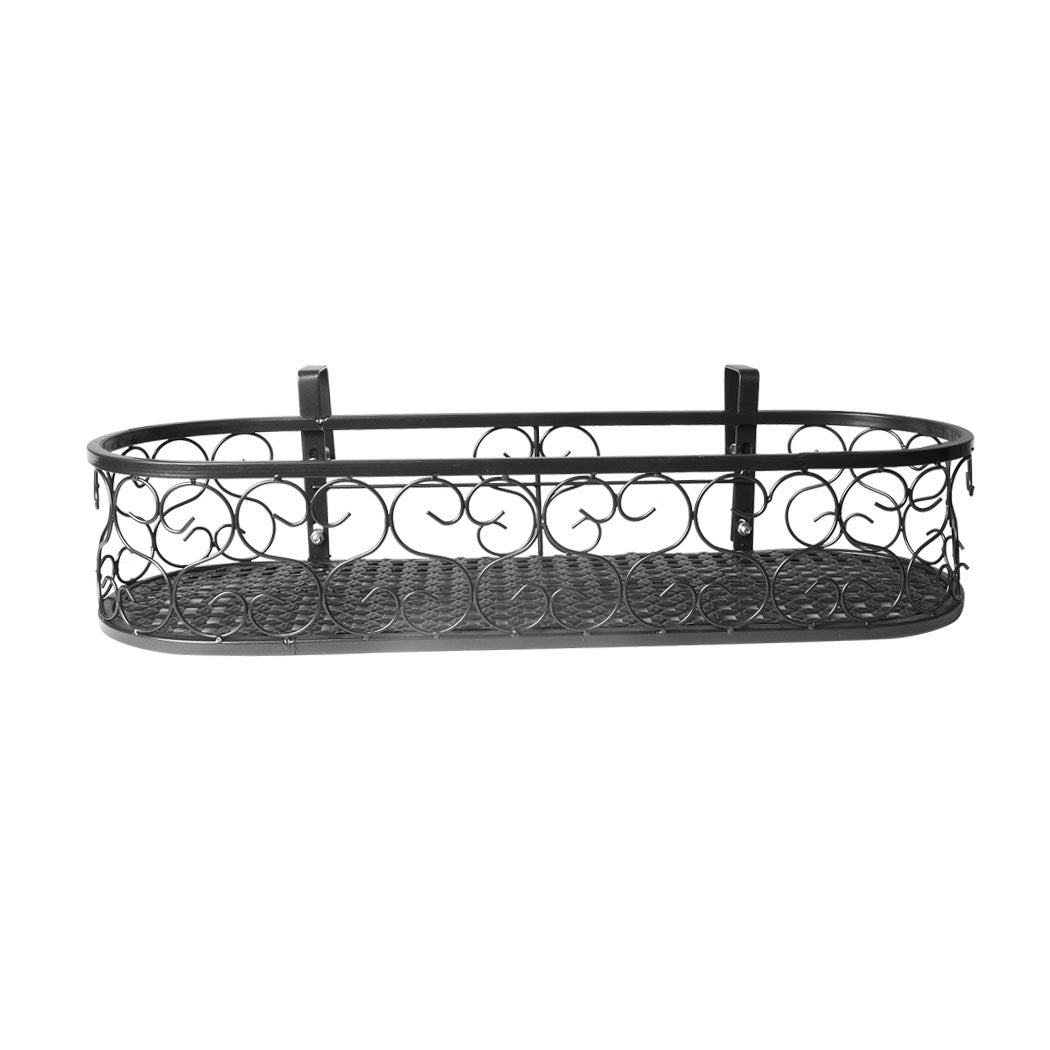 Levede Plant Stand Outdoor Indoor Home Black Oval-2018816694297956353