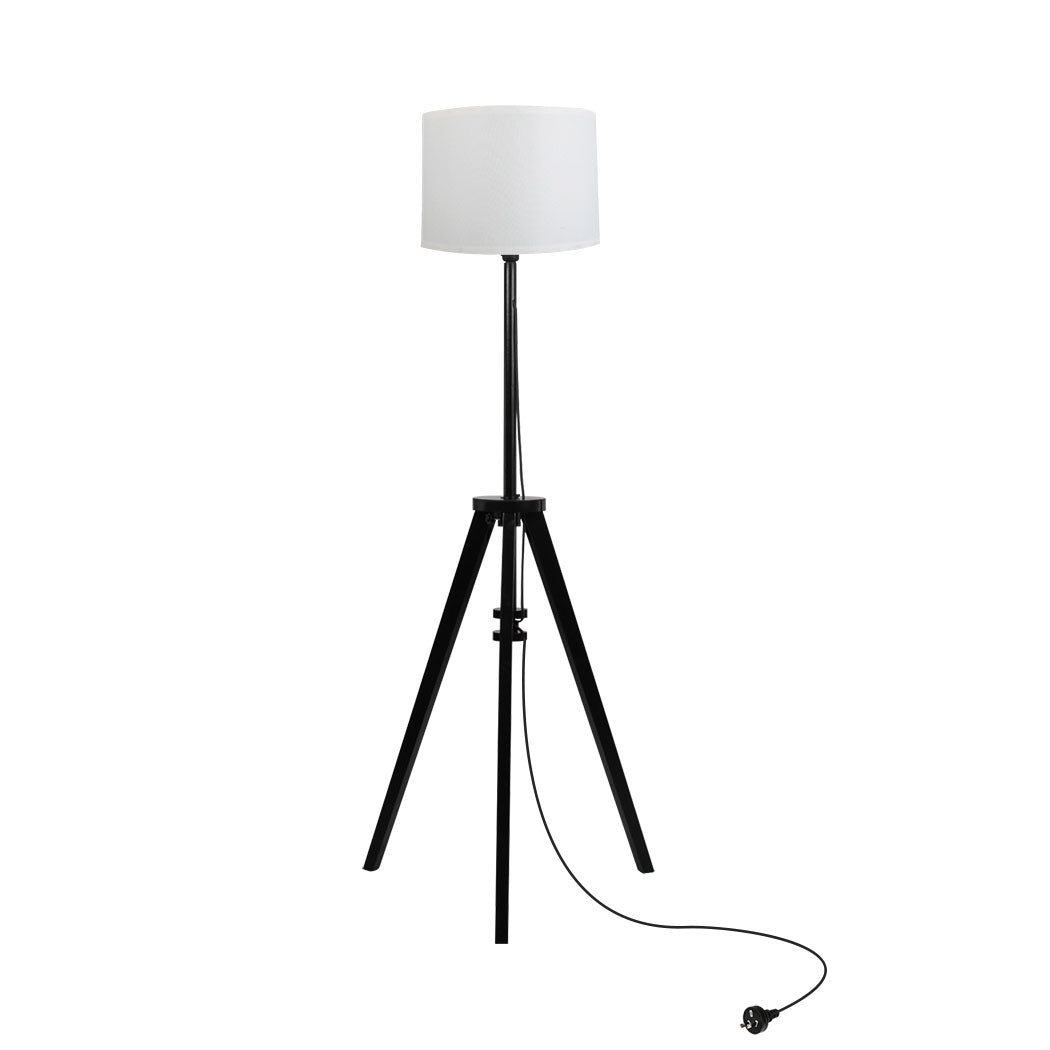 EMITTO Wooden Floor Lamp Modern Tripod Black-2006733079422570497