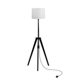 EMITTO Wooden Floor Lamp Modern Tripod Black