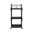 Levede Plant Stand 3 Tiers Outdoor Indoor Black-1954802667826057217