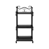 Levede Plant Stand 3 Tiers Outdoor Indoor Black