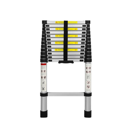 Traderight Multipurpose Ladder Telescopic 3.8M Silver 3.8 Meter-1954802734758760449