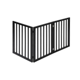 PaWz 3 Panels Wooden Pet Gate Dog Fence Black 139CM-2006732963022245889