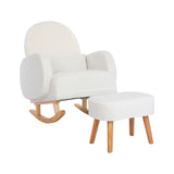 Levede Fleece Rocking Chair with footstool