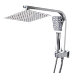 High Pressure Shower Head Set Rain Square Silver-2006733185240666113