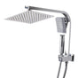 High Pressure Shower Head Set Rain Square Silver