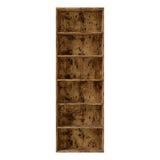 Levede 6 Tier Book Shelf Adjustable Shelves Walnut