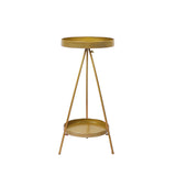 Levede Plant Stand 2 Tiers Outdoor Indoor Gold Medium-2006732933125246977