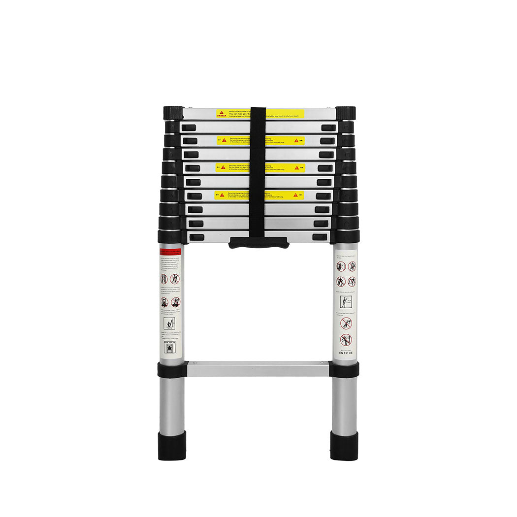 Traderight Multipurpose Ladder Telescopic 3.2M Silver 3.2 Meter-2018816847440384001