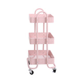 Levede 3 Tiers Kitchen Trolley Cart Pink