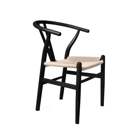 Levede 2x Dining Chairs Wooden Hans Black-2018816937357873153