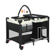 BoPeep Baby Cot Bed Crib Portable Bassinet Black-2006733207525003265
