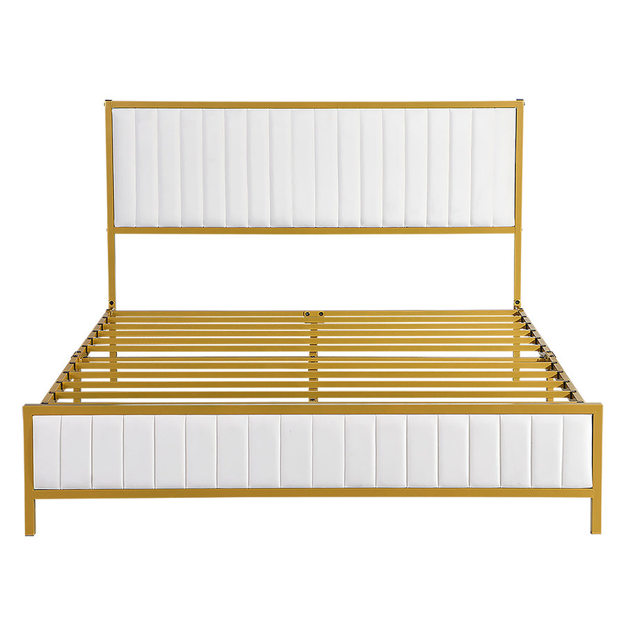 Levede Metal Bed Frame Under Bed Storage Double Beige-2006732901978345473