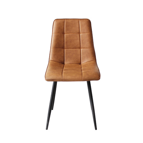 Levede 4x Dining Chairs Kitchen Chair Brown Faux Leather-2018816919456583681