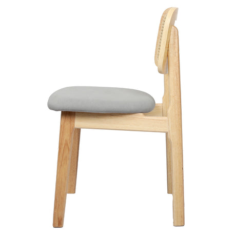 Levede 2x Dining Chair Wood Rattan Armless Natural-2006732687020265473