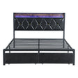 Levede Queen Metal Bed Frame LED Lights 2 Drawers-2018816912707948545