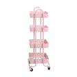 Levede 4 Tiers Kitchen Trolley Cart Pink-2018816727307128833