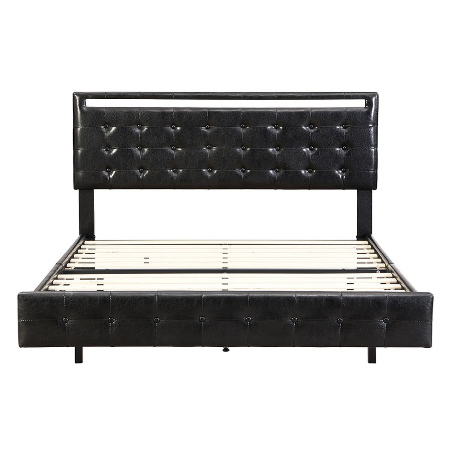 Levede  Floating Bed Frame Queen with Headboard LED Lights Mattress Base-2018816893917466625