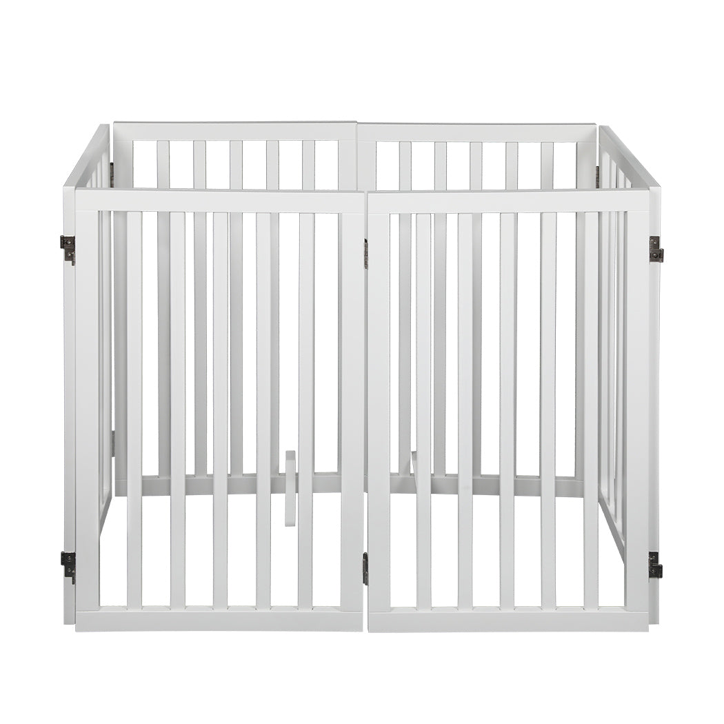 PaWz Wooden Pet Gate Dog Fence Safety White 6 Panels-2018816846903513089