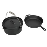 Toque 3PCS Cast Iron Frying Pan and Cast Iron Pot Set