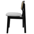 Levede Dining Chair Wood Rattan Armless Black x6-2006732736341086209