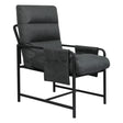 Levede Metal Framed Lounge Chair Linen in Dark Grey-2018816855510224897