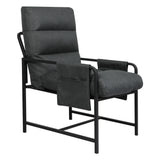 Levede Metal Framed Lounge Chair Linen in Dark Grey-2018816855510224897